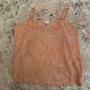 Pink snake print spaghetti strap, V-neck shirt